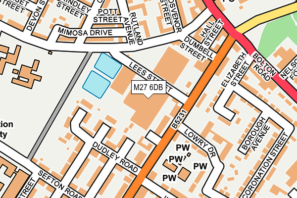 M27 6DB map - OS OpenMap – Local (Ordnance Survey)