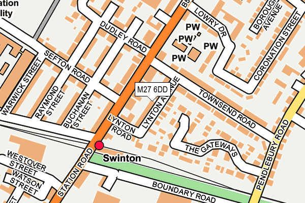 M27 6DD map - OS OpenMap – Local (Ordnance Survey)