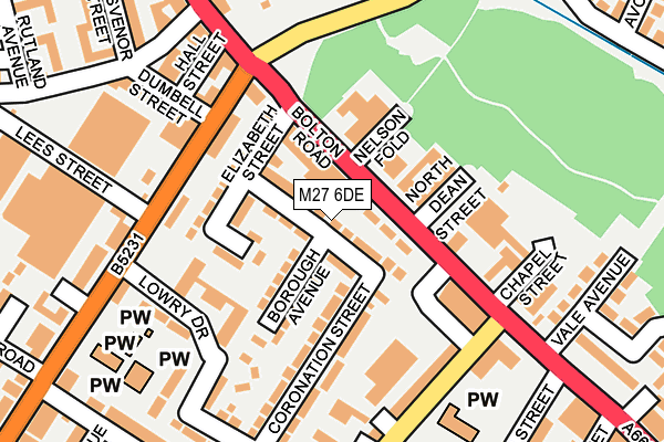 M27 6DE map - OS OpenMap – Local (Ordnance Survey)