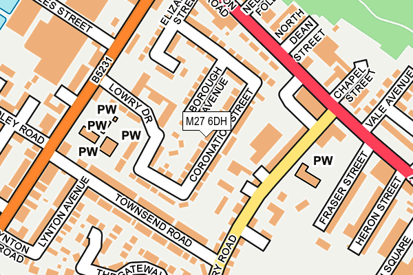 M27 6DH map - OS OpenMap – Local (Ordnance Survey)