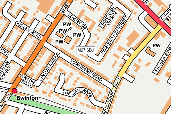 M27 6DJ map - OS OpenMap – Local (Ordnance Survey)