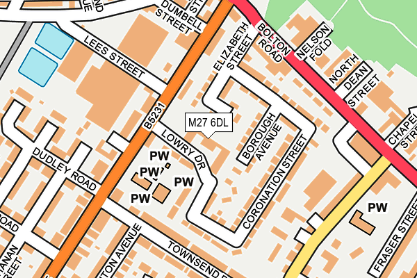 M27 6DL map - OS OpenMap – Local (Ordnance Survey)