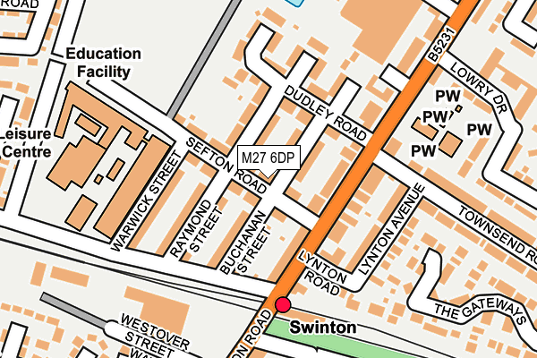 M27 6DP map - OS OpenMap – Local (Ordnance Survey)