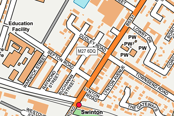 M27 6DQ map - OS OpenMap – Local (Ordnance Survey)