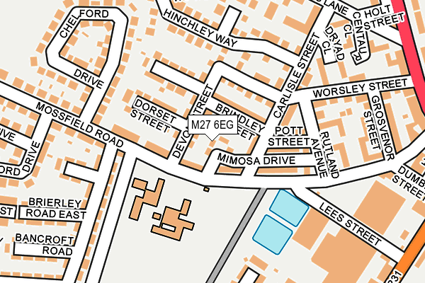 M27 6EG map - OS OpenMap – Local (Ordnance Survey)