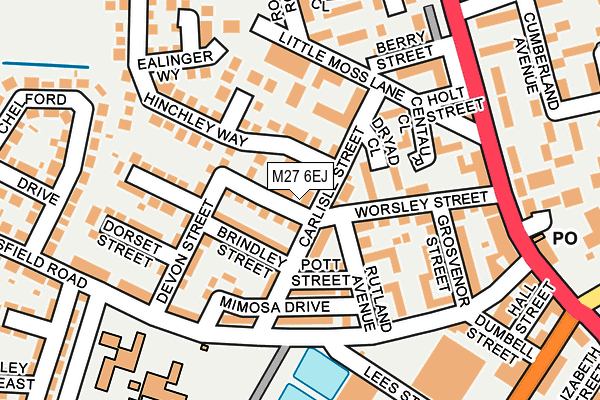 M27 6EJ map - OS OpenMap – Local (Ordnance Survey)