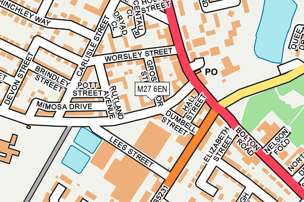 M27 6EN map - OS OpenMap – Local (Ordnance Survey)