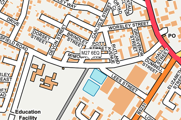 M27 6EQ map - OS OpenMap – Local (Ordnance Survey)