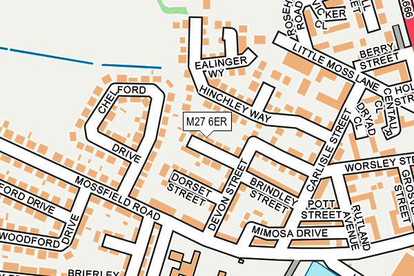 M27 6ER map - OS OpenMap – Local (Ordnance Survey)