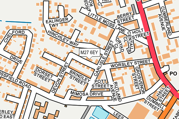 M27 6EY map - OS OpenMap – Local (Ordnance Survey)