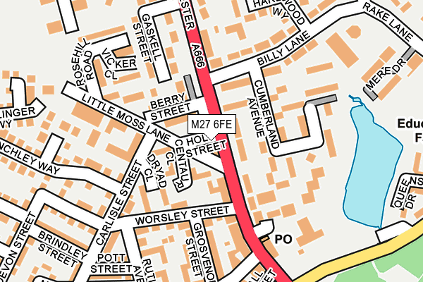 M27 6FE map - OS OpenMap – Local (Ordnance Survey)