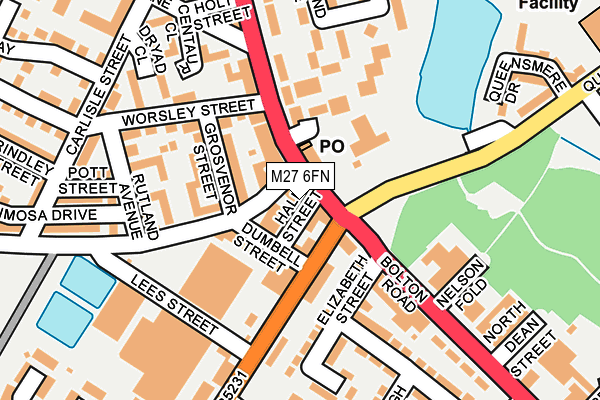 M27 6FN map - OS OpenMap – Local (Ordnance Survey)