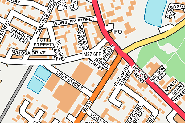 M27 6FP map - OS OpenMap – Local (Ordnance Survey)