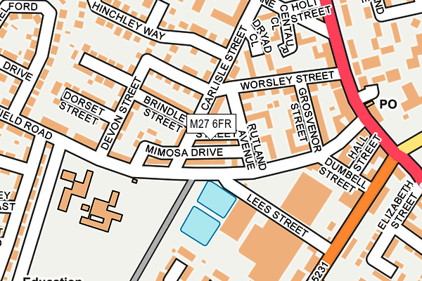 M27 6FR map - OS OpenMap – Local (Ordnance Survey)