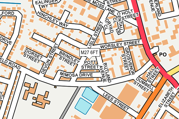 M27 6FT map - OS OpenMap – Local (Ordnance Survey)