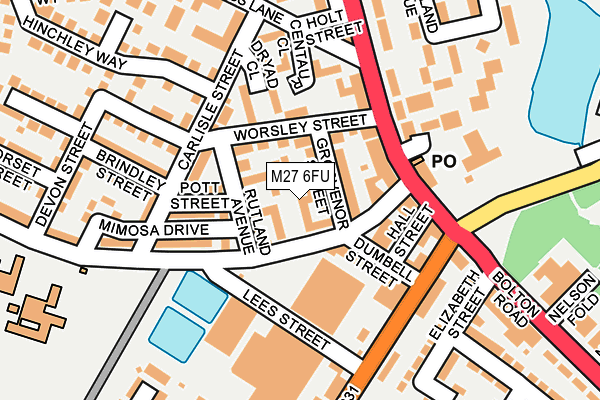 M27 6FU map - OS OpenMap – Local (Ordnance Survey)