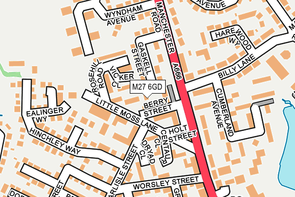 M27 6GD map - OS OpenMap – Local (Ordnance Survey)