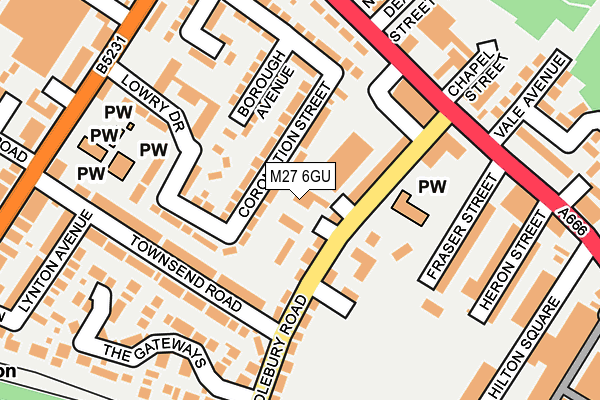 M27 6GU map - OS OpenMap – Local (Ordnance Survey)