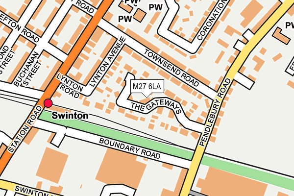 M27 6LA map - OS OpenMap – Local (Ordnance Survey)