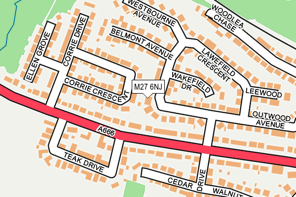 M27 6NJ map - OS OpenMap – Local (Ordnance Survey)