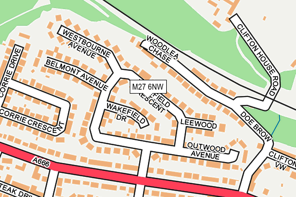 M27 6NW map - OS OpenMap – Local (Ordnance Survey)