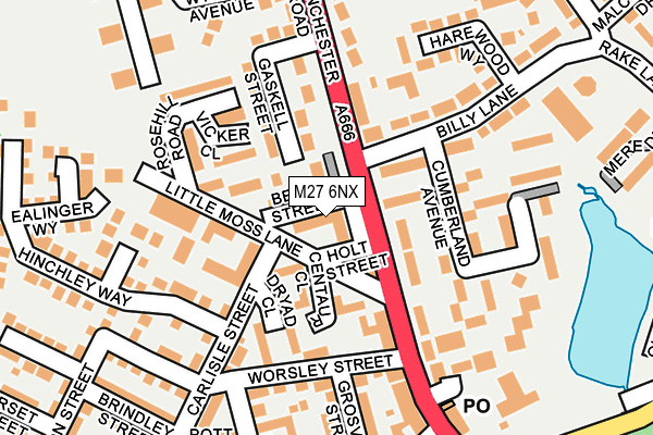 M27 6NX map - OS OpenMap – Local (Ordnance Survey)