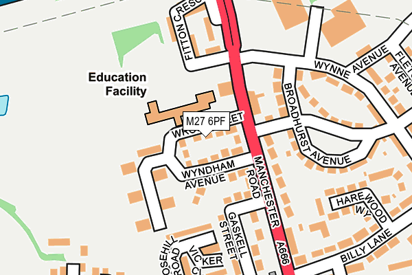 M27 6PF map - OS OpenMap – Local (Ordnance Survey)