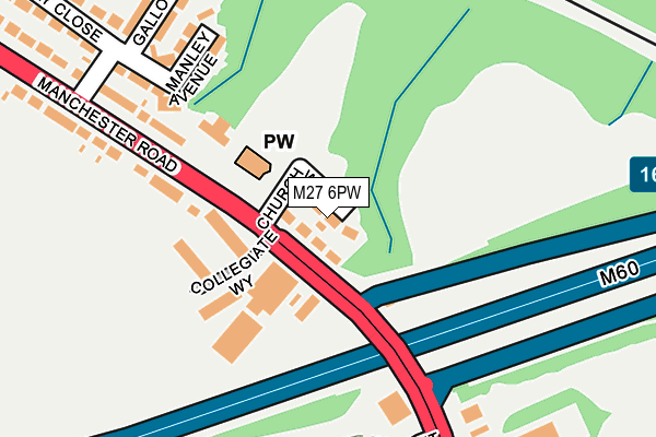 M27 6PW map - OS OpenMap – Local (Ordnance Survey)