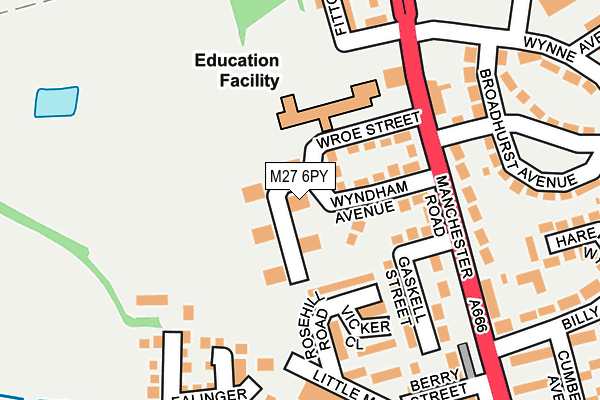 M27 6PY map - OS OpenMap – Local (Ordnance Survey)