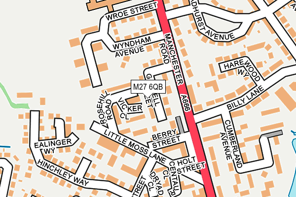 M27 6QB map - OS OpenMap – Local (Ordnance Survey)
