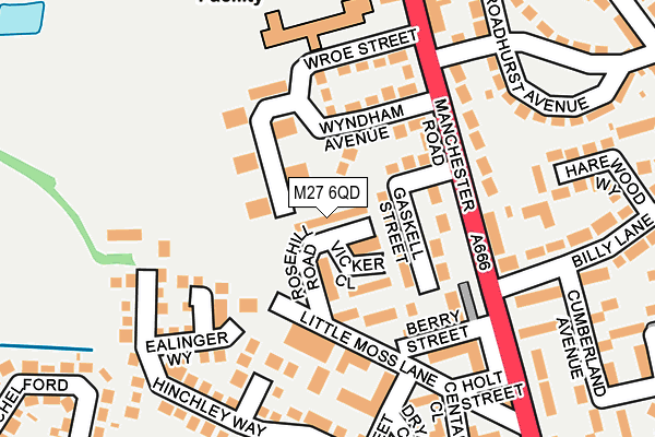 M27 6QD map - OS OpenMap – Local (Ordnance Survey)
