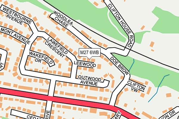 M27 6WB map - OS OpenMap – Local (Ordnance Survey)
