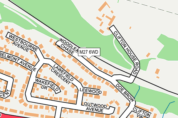 M27 6WD map - OS OpenMap – Local (Ordnance Survey)