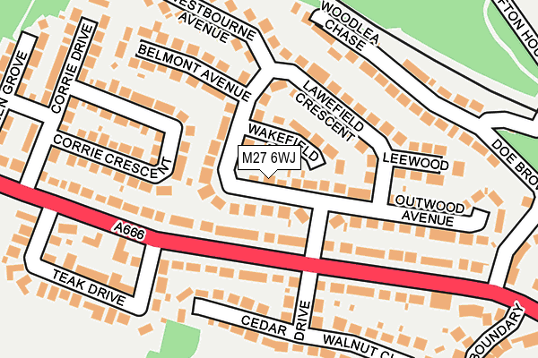 M27 6WJ map - OS OpenMap – Local (Ordnance Survey)