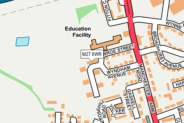 M27 6WR map - OS OpenMap – Local (Ordnance Survey)