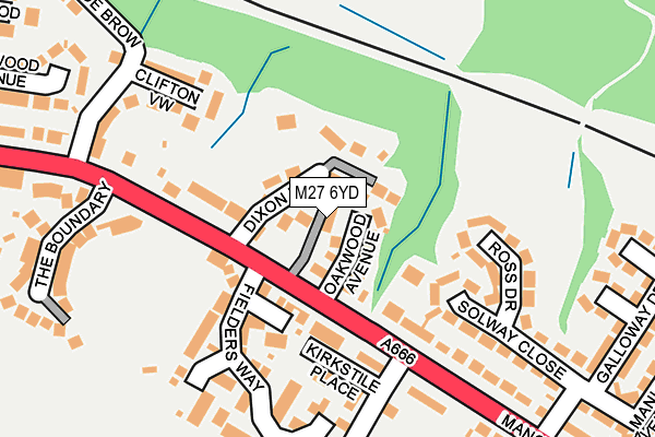M27 6YD map - OS OpenMap – Local (Ordnance Survey)
