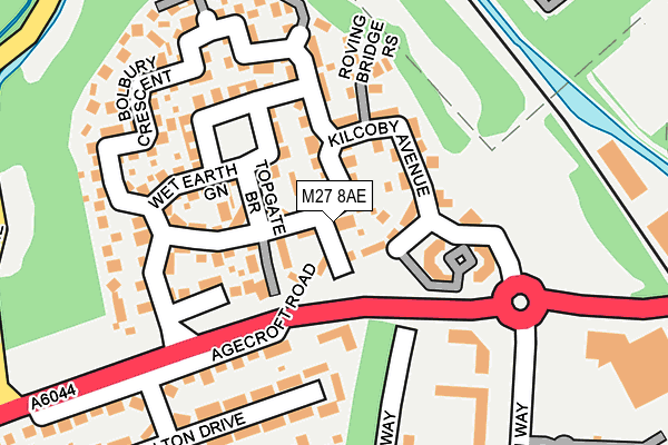 M27 8AE map - OS OpenMap – Local (Ordnance Survey)