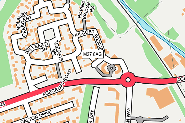 M27 8AG map - OS OpenMap – Local (Ordnance Survey)