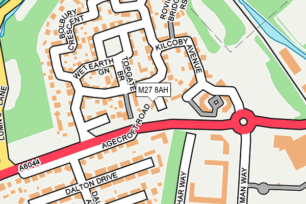M27 8AH map - OS OpenMap – Local (Ordnance Survey)