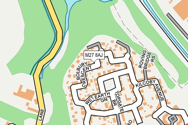M27 8AJ map - OS OpenMap – Local (Ordnance Survey)