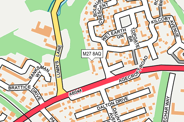 M27 8AQ map - OS OpenMap – Local (Ordnance Survey)