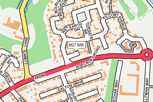 M27 8AR map - OS OpenMap – Local (Ordnance Survey)