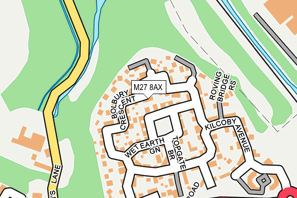M27 8AX map - OS OpenMap – Local (Ordnance Survey)