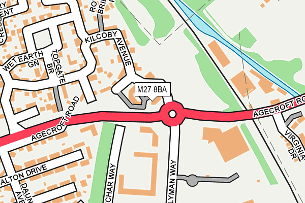 M27 8BA map - OS OpenMap – Local (Ordnance Survey)