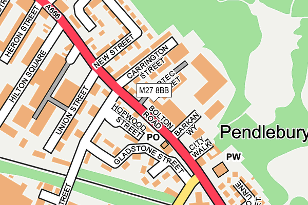 M27 8BB map - OS OpenMap – Local (Ordnance Survey)