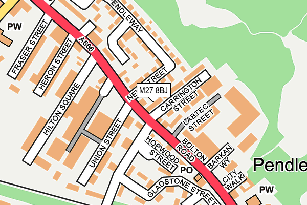 M27 8BJ map - OS OpenMap – Local (Ordnance Survey)