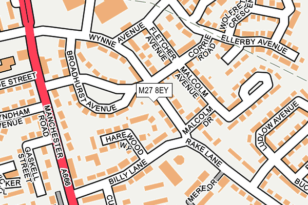 M27 8EY map - OS OpenMap – Local (Ordnance Survey)