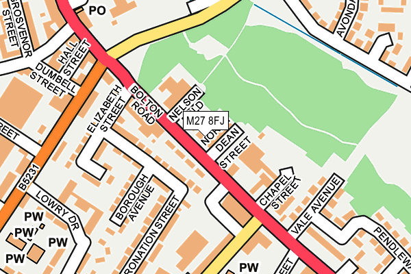 M27 8FJ map - OS OpenMap – Local (Ordnance Survey)