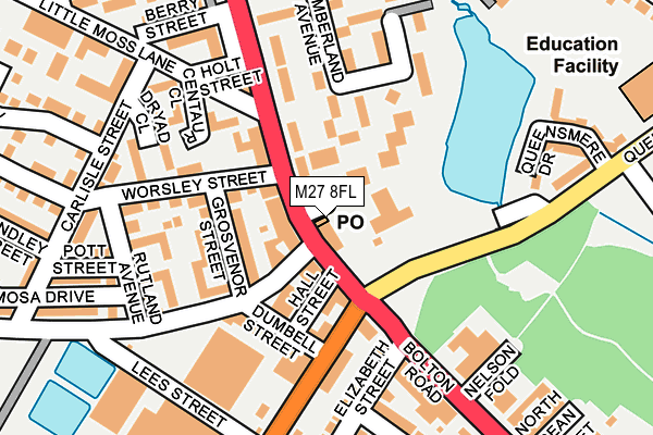M27 8FL map - OS OpenMap – Local (Ordnance Survey)