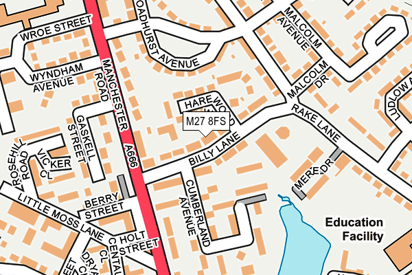 M27 8FS map - OS OpenMap – Local (Ordnance Survey)